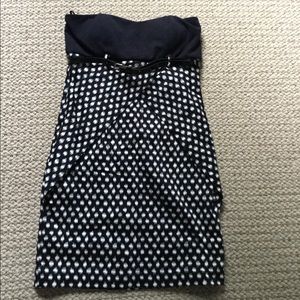 Charlotte Russe Black Polka Dot Strapless Dress